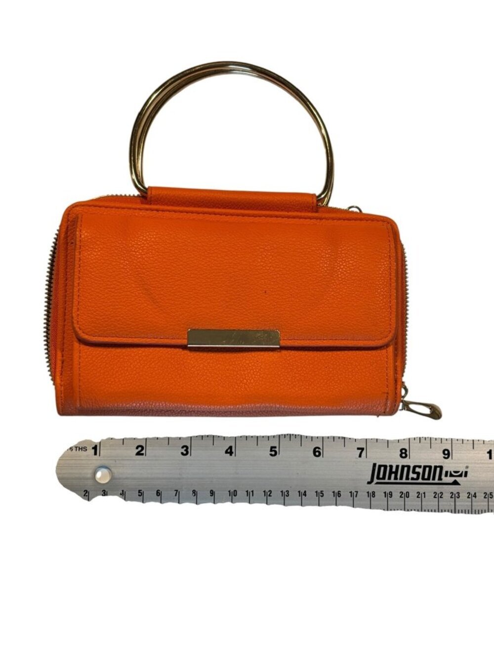 Women's Orange Wristlet Clutch Purse